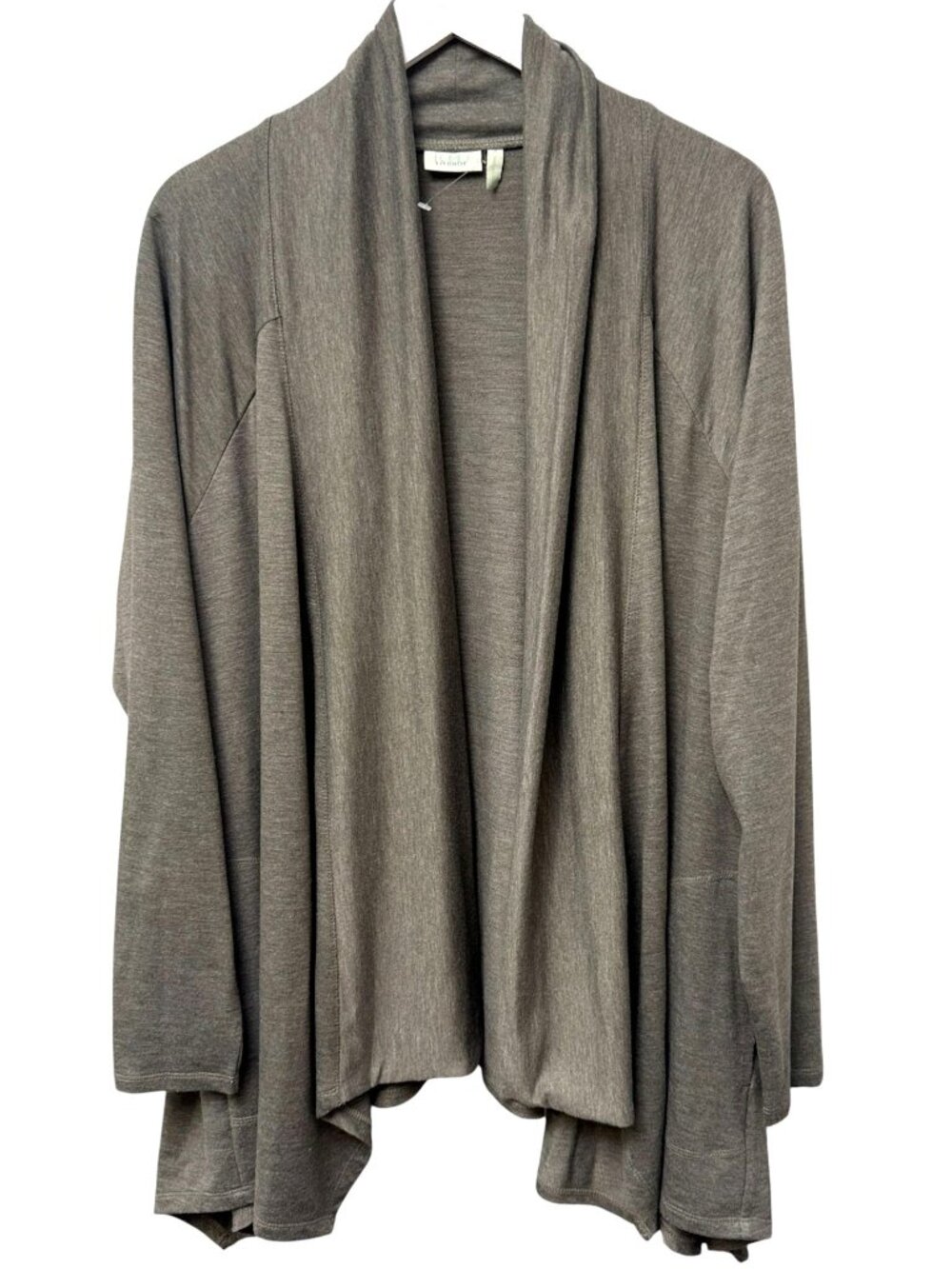 LOGO Lori Goldstein Lounge Cardigan XL Olive Green French Terry Shrug Top